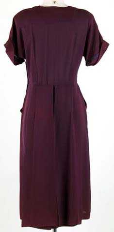 40s Purple Rayon Phinestone Cocktail Dress