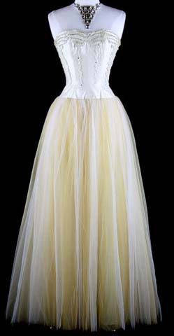 50s Tulle Strapless Prom Wedding Party Dress