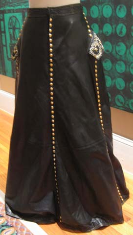 90s Gianni Versace Leather Full length Skirt